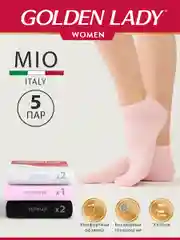 Разноцветный носки женские Golden Lady MIO короткие из хлопка набор 5 пар