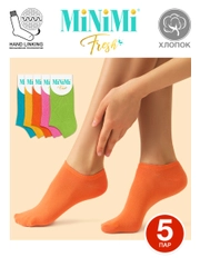 Носки женские MiNiMi FRESH 4102 короткие спортивные из хлопка набор 5 пар