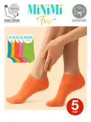 Разноцветный носки женские MiNiMi FRESH 4102 короткие спортивные из хлопка набор 5 пар