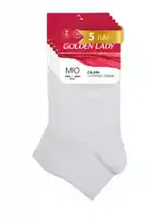 Белый носки женские Golden Lady MIO короткие из хлопка набор 5 пар
