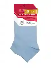 Голубой носки женские Golden Lady MIO короткие из хлопка набор 5 пар