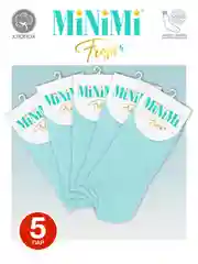 Бирюзовый носки женские MiNiMi FRESH 4102 короткие спортивные из хлопка набор 5 пар