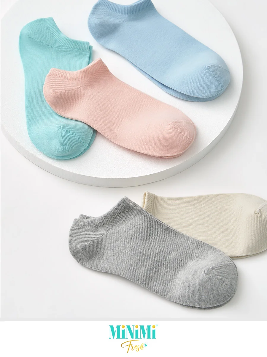 Бирюзовый носки женские MiNiMi FRESH 4102 короткие спортивные из хлопка набор 5 пар