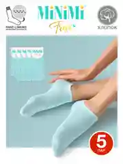 Бирюзовый носки женские MiNiMi FRESH 4102 короткие спортивные из хлопка набор 5 пар