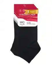 Черный носки женские Golden Lady MIO короткие из хлопка набор 5 пар