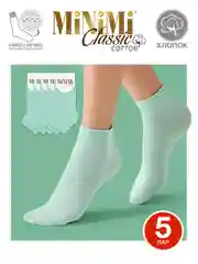 Мятный носки женские MiNiMi COTONE 1201 короткие спортивные из хлопка набор 5 пар