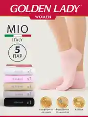 Разноцветный носки женские Golden Lady MIO короткие из хлопка набор 5 пар