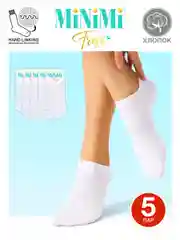 Белый носки женские MiNiMi FRESH 4102 короткие спортивные из хлопка набор 5 пар