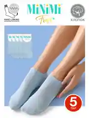 Голубой носки женские MiNiMi FRESH 4102 короткие спортивные из хлопка набор 5 пар