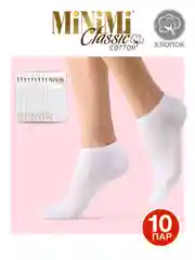 Белый носки женские MiNiMi COTONE 1101 короткие спортивные из хлопка набор 10 пар