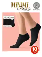 Белый носки женские MiNiMi COTONE 1101 короткие спортивные из хлопка набор 10 пар