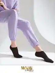 Черный носки женские MiNiMi COTONE 1101 короткие спортивные из хлопка набор 10 пар