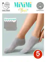 Серый меланж носки женские MiNiMi FRESH 4102 короткие спортивные из хлопка набор 5 пар