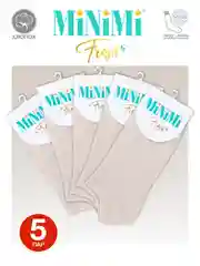 Светло-коричневый носки женские MiNiMi FRESH 4102 короткие спортивные из хлопка набор 5 пар