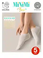 Светло-коричневый носки женские MiNiMi FRESH 4102 короткие спортивные из хлопка набор 5 пар