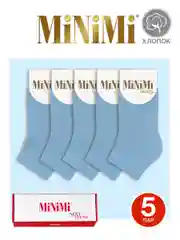 Бирюзовый носки женские MiNiMi COTONE 1201 короткие спортивные из хлопка набор 5 пар в коробке
