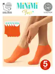 Оранжевый носки женские MiNiMi FRESH 4102 короткие спортивные из хлопка набор 5 пар