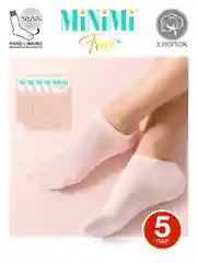 Пастельно-коралловый носки женские MiNiMi FRESH 4102 короткие спортивные из хлопка набор 5 пар