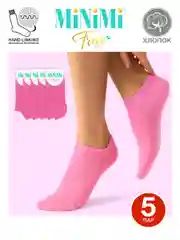 Розовый носки женские MiNiMi FRESH 4102 короткие спортивные из хлопка набор 5 пар