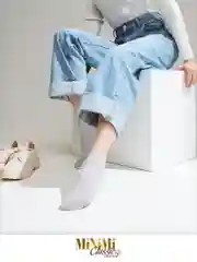 Серый носки женские MiNiMi COTONE 1201 короткие спортивные из хлопка набор 5 пар в коробке