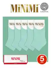 Мятный носки женские MiNiMi COTONE 1201 короткие спортивные из хлопка набор 5 пар в коробке