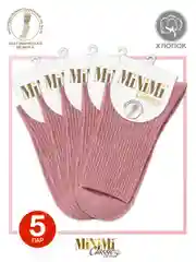 Фуксия носки женские MiNiMi COTONE 1203 высокие меланжевые из хлопка набор 5 пар