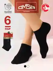 Разноцветный носки женские OMSA ECO 252 короткие спортивные из хлопка набор 6 пар