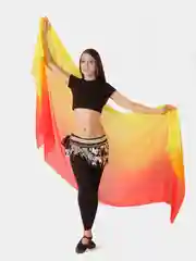 Алый платок  для танцев, шаль, шелк