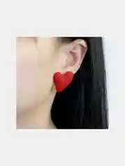 Серьги,бижутерия,сережки гвоздики,сережки сердечки,ромб,крупные,сердце матовое красное