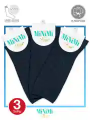 Носки женские MiNiMi FRESH 4103 высокие в рубчик из хлопка 3 пары