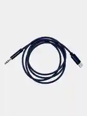 Черный кабель AUX - Type-c,  3,5 jack, 1 м, кабель в машину, для Андроид и Iphone 15/Pro/Max