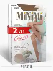 Карамельный гольфы женские MiNiMi EDEN 20 den имитация хлопкового подследника набор 2 упаковки