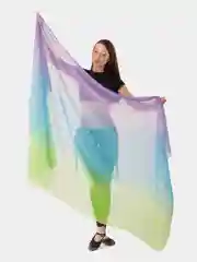 Лазурный платок для танцев,  шаль, шифон
