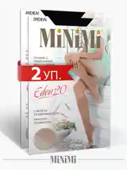 Карамельный гольфы женские MiNiMi EDEN 20 den имитация хлопкового подследника набор 2 упаковки