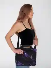 Фиолетовый сумка-тоут женская, через плечо с принтом