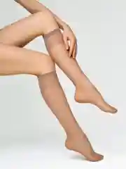 Бежевый гольфы женские MiNiMi ELASTIC 20 den тонкие капроновые набор 2 упаковки