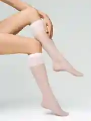 Белый гольфы женские MiNiMi ELASTIC 20 den тонкие капроновые набор 2 упаковки