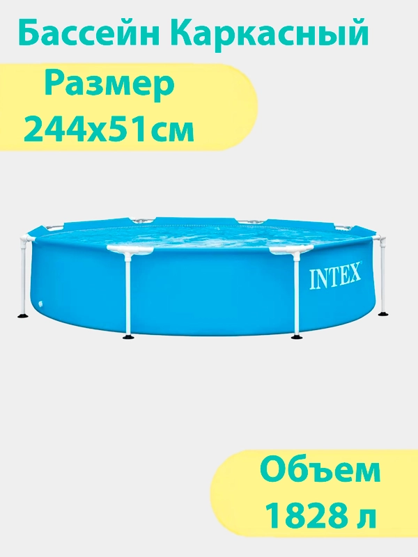 Бассейн каркасный Intex Metal Frame 28205NP, круглый, 244 х 51 см