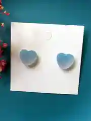Серьги сердце, сережки женские в виде мармеладного сердечка