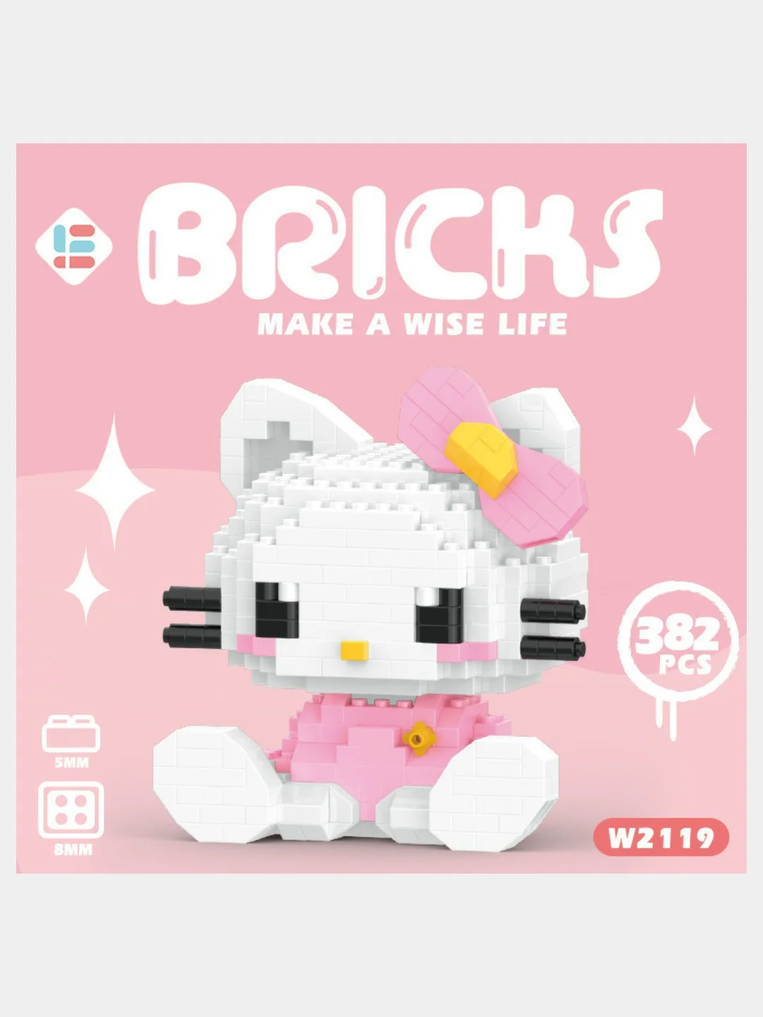 Конструктор аниме Куроми, Хэллоу Китти, Май Мелоди, Hello Kitty, My Melody, Kuromi