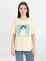 Желтый футболка женская хлопок