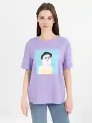 Фиолетовый футболка женская хлопок