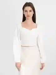 Белый женская блуза топ с рукавами летняя