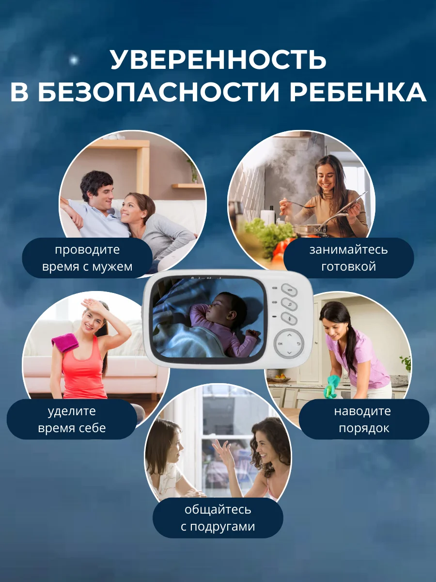 Беспроводная видеоняня Baby Monitor VB603