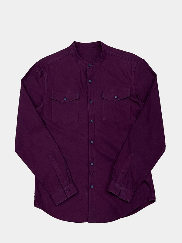 Однотонная мужская рубашка carhartt из хлопка с воротником-стойкой