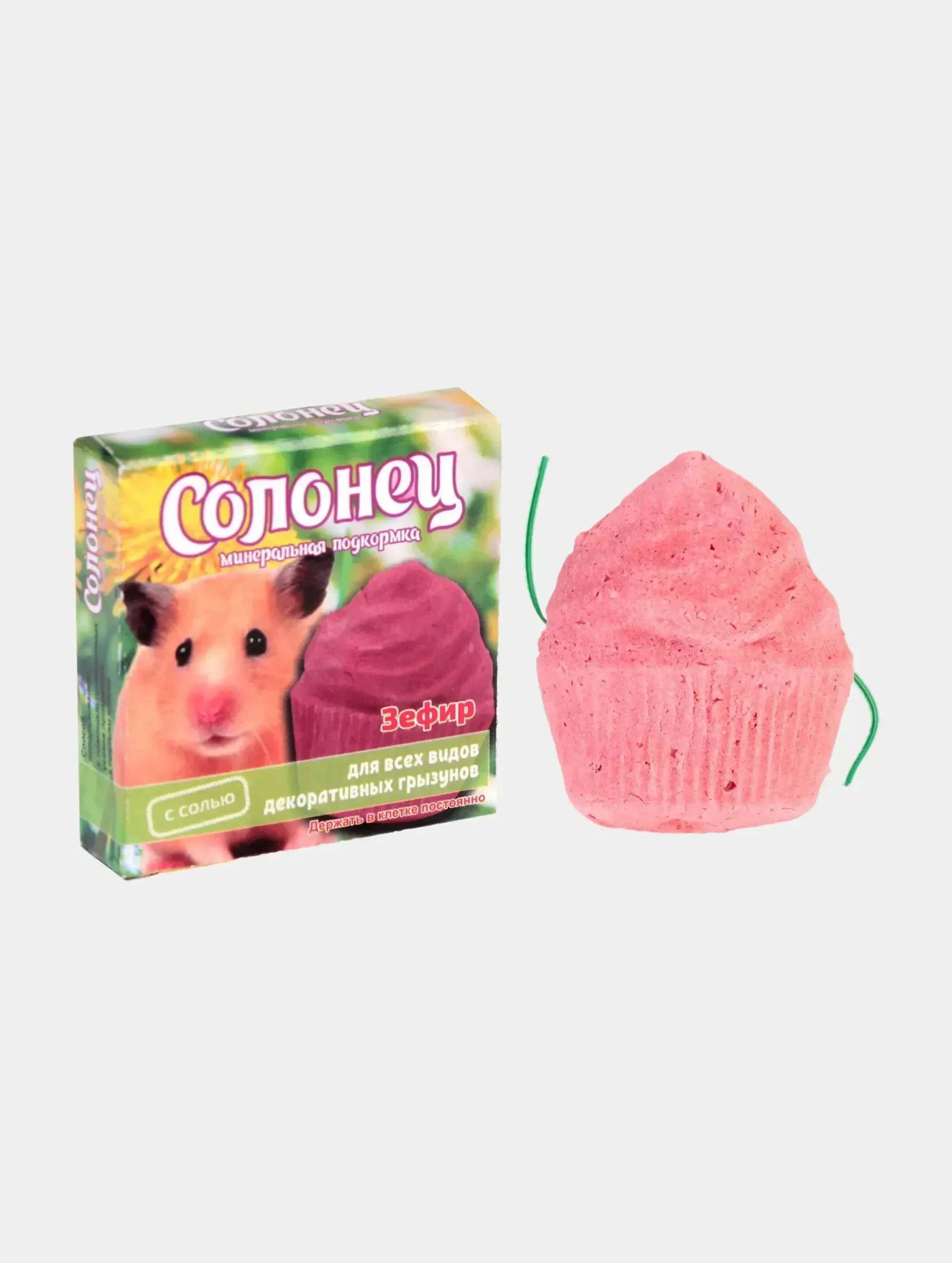 Розовый минеральная подкормка для грызунов "Солонец" 14г