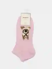Розовый носки женские короткие собачки