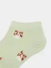 Лайм носки женские коротки с кошачками