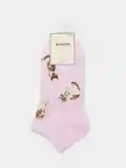 Розовый носки женские коротки с кошачками