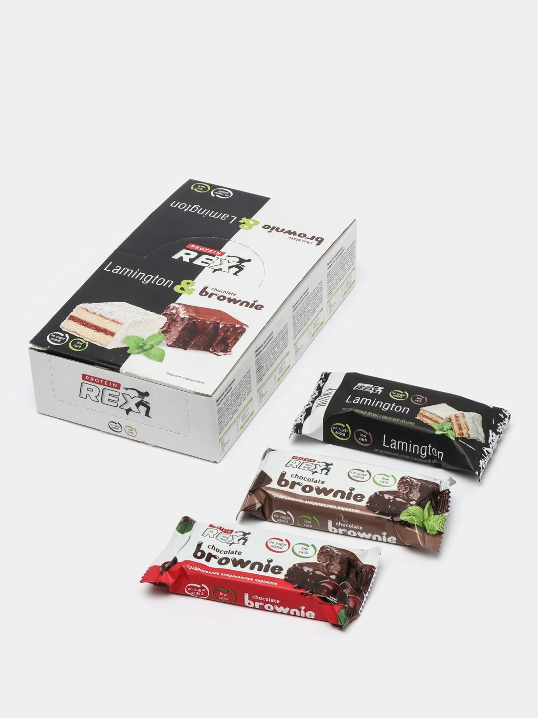 Ассорти протеиновых пирожных ProteinRex, без сахара, 8 штук по 50 г